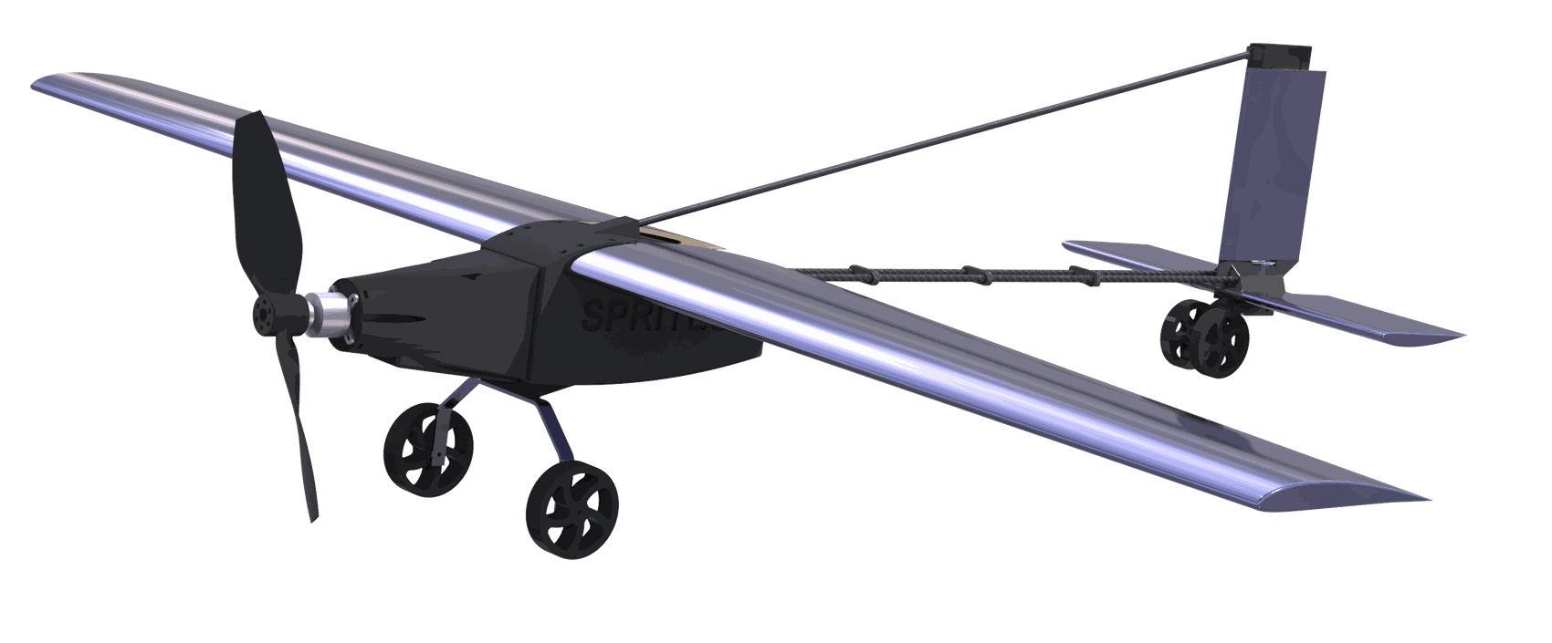 Finished autonomous RC aircraft, covered airframe